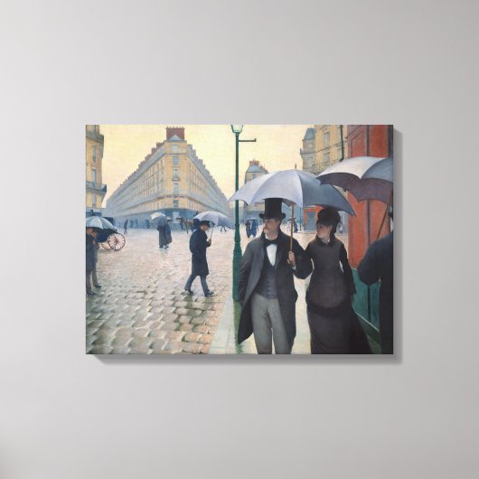 Paris Street Rainy Day door Gustave Caillebotte Canvas Afdruk (Voorkant)