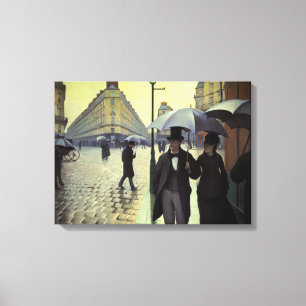 Paris Street Rainy Day door Gustave Caillebotte Canvas Afdruk