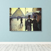 Paris Street Rainy Day door Gustave Caillebotte Canvas Afdruk (Insitu (Houten vloer))