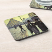 Paris Street Rainy Day door Gustave Caillebotte Drankjes Onderzetter (Linkerzijde)