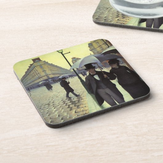 Paris Street Rainy Day door Gustave Caillebotte Drankjes Onderzetter (Linkerzijde)