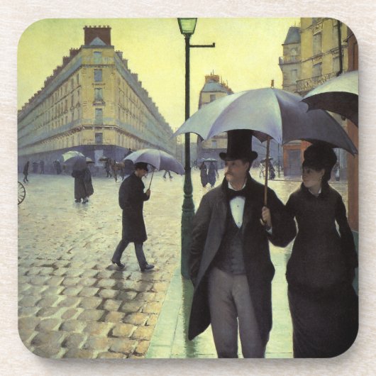 Paris Street Rainy Day door Gustave Caillebotte Drankjes Onderzetter (Voorkant)