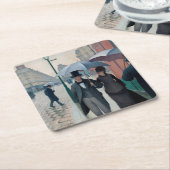 Paris Street Rainy Day door Gustave Caillebotte Kartonnen Onderzetters (Schuin)