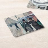 Paris Street Rainy Day door Gustave Caillebotte Kartonnen Onderzetters (Schuin)