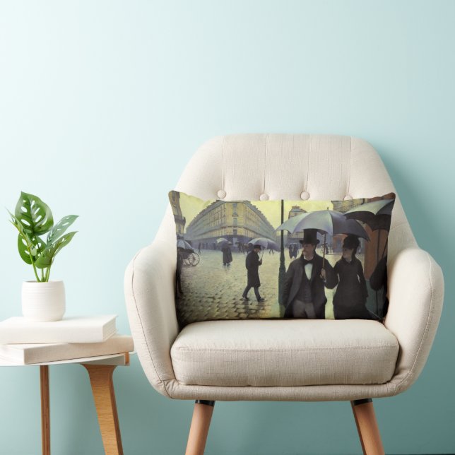 Paris Street Rainy Day door Gustave Caillebotte Kussen (Stoel)