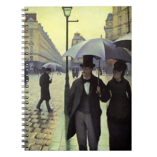 Paris Street Rainy Day door Gustave Caillebotte Notitieboek (Voorkant)