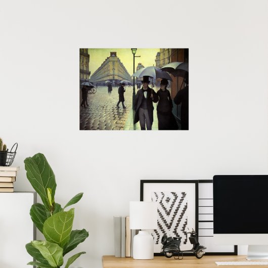 Paris Street Rainy Day door Gustave Caillebotte Poster (Thuiskantoor)