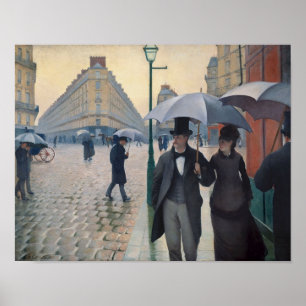 Paris Street Rainy Day door Gustave Caillebotte Poster