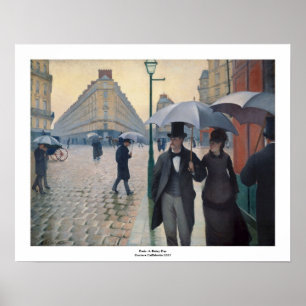 Paris Street Rainy Day door Gustave Caillebotte Poster