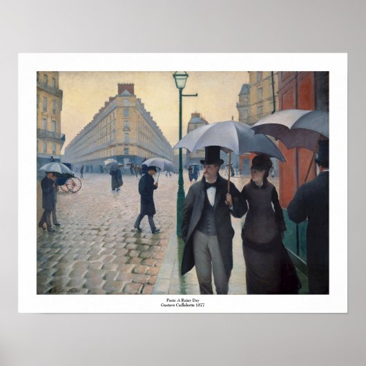 Paris Street Rainy Day door Gustave Caillebotte Poster (Voorkant)