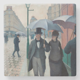 Paris Street Rainy Day door Gustave Caillebotte Stenen Onderzetter