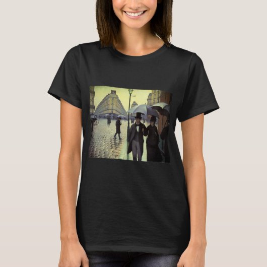 Paris Street Rainy Day door Gustave Caillebotte T-shirt (Voorkant)