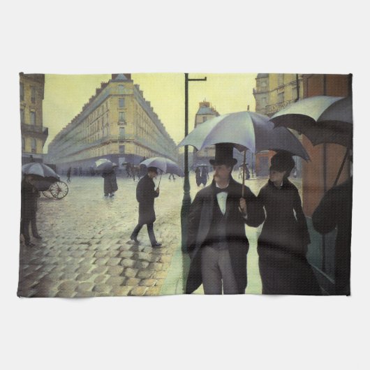 Paris Street Rainy Day door Gustave Caillebotte Theedoek (Horizontaal)