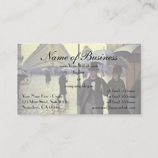 Paris Street, Rainy Day door Gustave Caillebotte Visitekaartje (Voorkant)