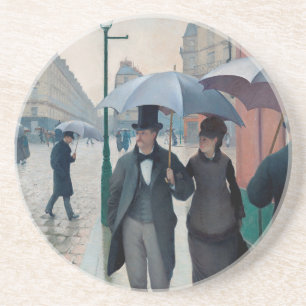 Paris Street Rainy Day door Gustave Caillebotte Zandsteen Onderzetter