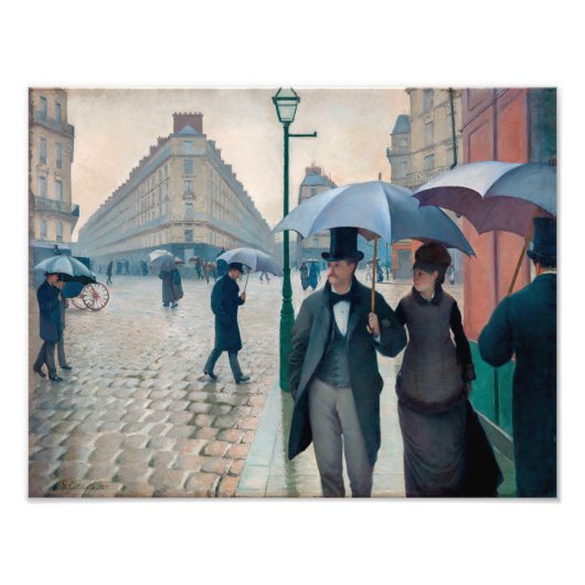Paris Street Rainy Day | Gustave Caillebotte | Foto Afdruk (Voorkant)