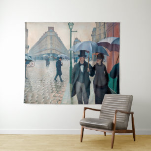 Paris Street Regenachtig Gustave Caillebotte Wandkleed