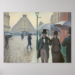 Paris Street; regenachtige dag door Gustave Caille Poster