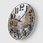 Paris Street Scene Art Big Number Wall klok (Hoek)