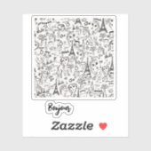 Paris Street Scene Bonjour © Cathy Thompson Sticker (Vel)