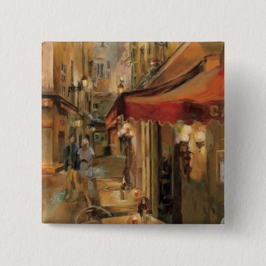 Paris Street Scene Vierkante Button 5,1 Cm (Voorkant)