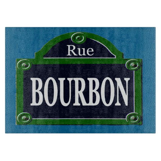 Paris Street Sign Rue Bourbon Placemat Snijplank (Voorkant)