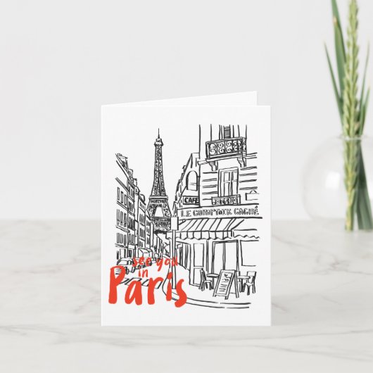 Paris Street Sketch Art Kaart (Voorkant)