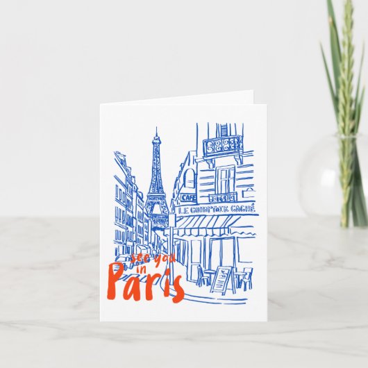 Paris Street Sketch Art Kaart (Voorkant)