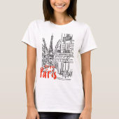 Paris Street Sketch Art T-shirt (Voorkant)