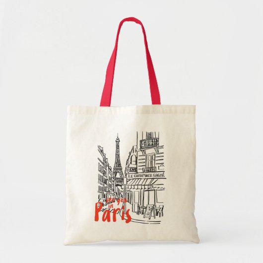 Paris Street Sketch Art Tote Bag (Voorkant)