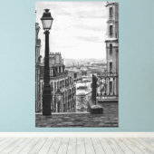 Paris Street Stretched Canvas Print (Insitu (Houten vloer))