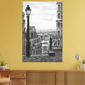 Paris Street Stretched Canvas Print (Insitu (Woonkamer))