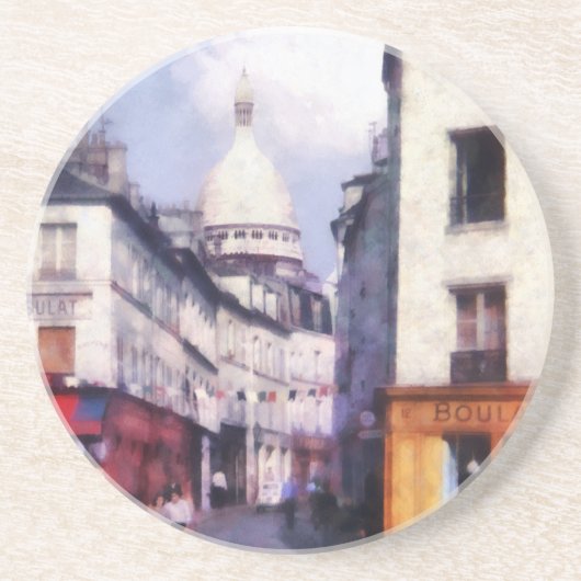 Paris Street Zandsteen Onderzetter (Voorkant)