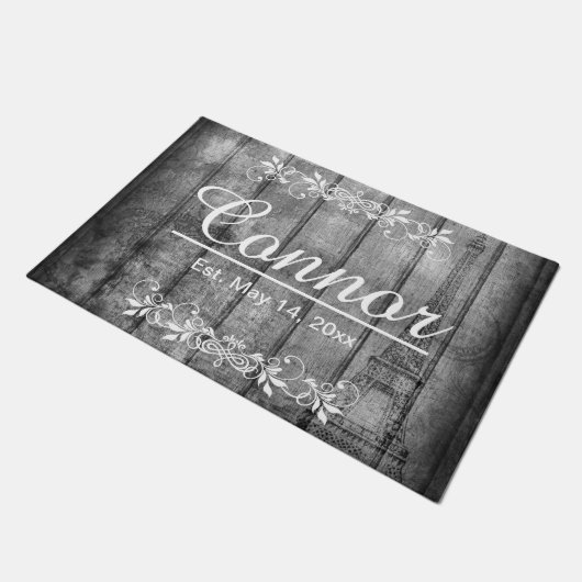 Paris Style Faux Grey Wood Deurmat (Schuin)