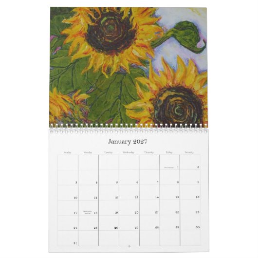 Paris' Sunflower Calendar Kalender (Jan 2027)
