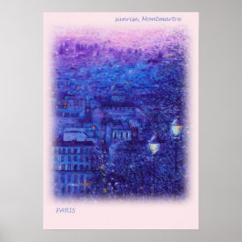PARIS SUNRISE OIL PAINTING FINE ART POSTER