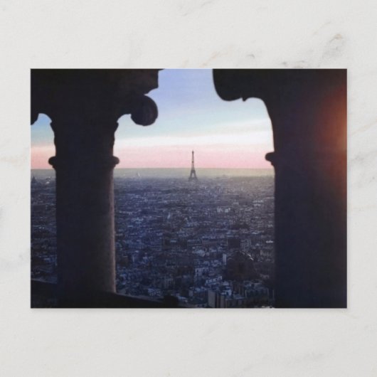 Paris Sunset Briefkaart (Voorkant)