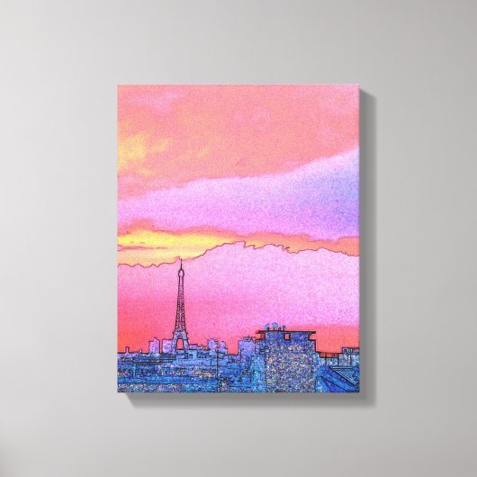 Paris Sunset Canvas Afdruk (Voorkant)