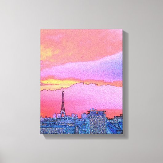 Paris Sunset Canvas Afdruk (Voorkant)
