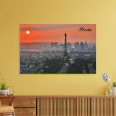 Paris Sunset Eiffel Tower France Foto Canvas Afdruk (Insitu (Woonkamer))