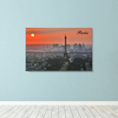 Paris Sunset Eiffel Tower France Foto Canvas Afdruk (Insitu (Houten vloer))
