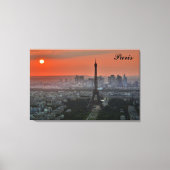 Paris Sunset Eiffel Tower France Foto Canvas Afdruk (Voorkant)
