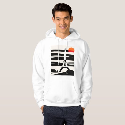 Paris Sunset Silhouette Hoodie (Voorkant volledig)