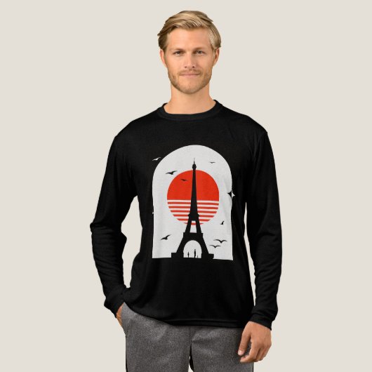 Paris Sunset Silhouette Tri-Blend Shirt (Voorkant)