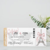 Paris Surprise Jubileum Boarding Pass Ticket Kaart (Staand voorkant)