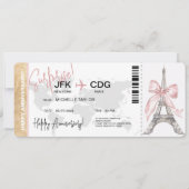 Paris Surprise Jubileum Boarding Pass Ticket Kaart (Voorkant)