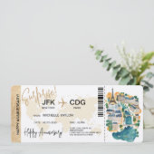 Paris Surprise Jubileum Boarding Pass Ticket Kaart (Staand voorkant)