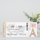 Paris Surprise Jubileum Boarding Pass Ticket Kaart (Staand voorkant)
