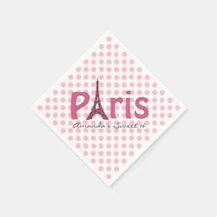 Paris Sweet 16 Aangepaste Verjaardags Servetten