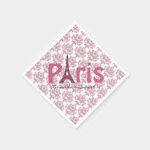 Paris Sweet 16 Damask Verjaardagsservetten Servetten